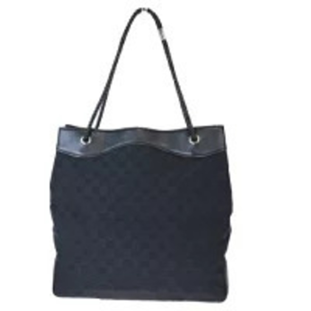 Gucci Shoulder Bag GG Black Canvas Leather